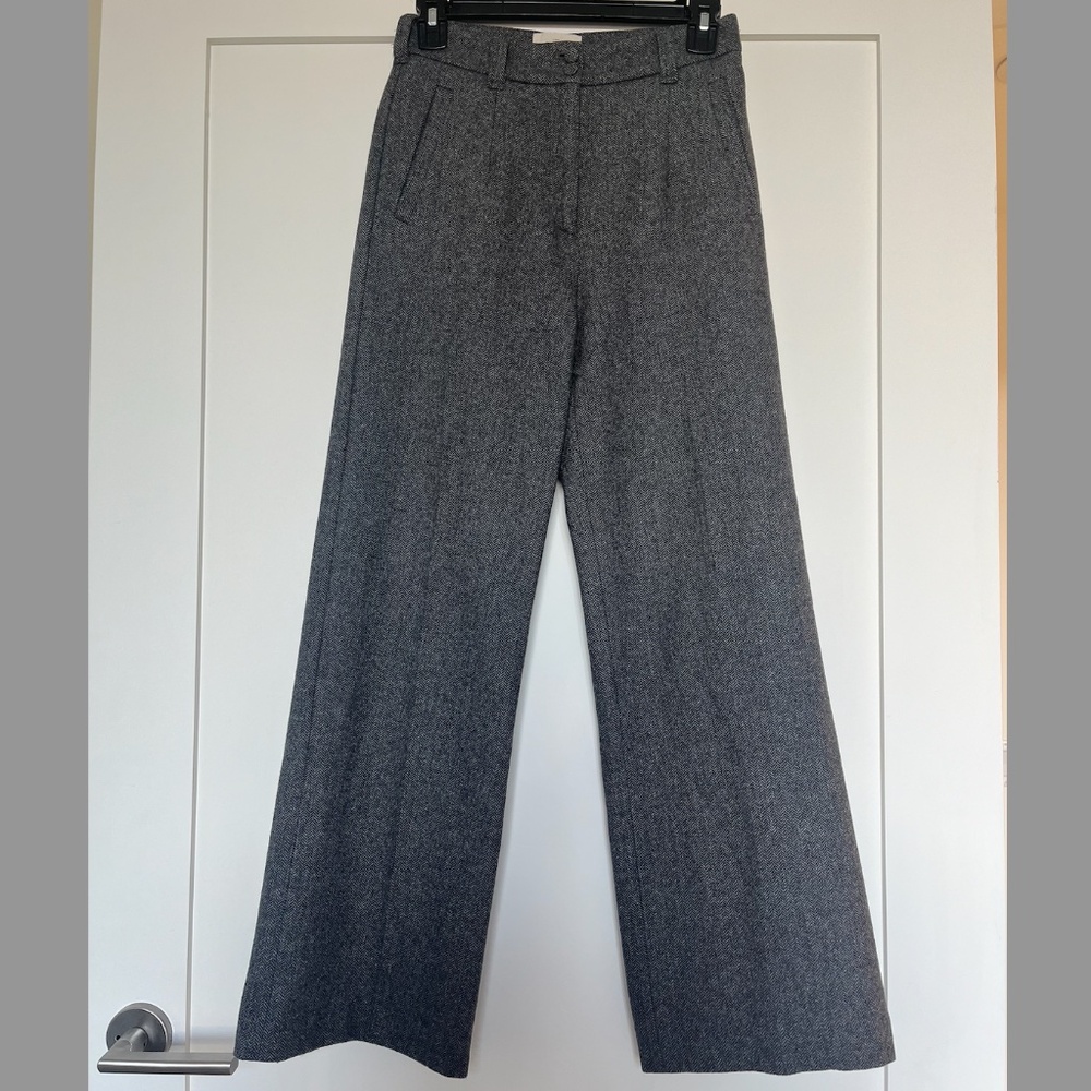NWT Sézane Martin Herringbone Gray 2 - Picture 2 of 4
